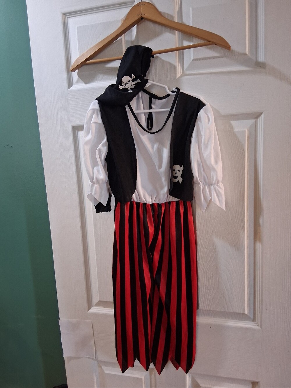 Kids Pirate Costume - Black, White & Red